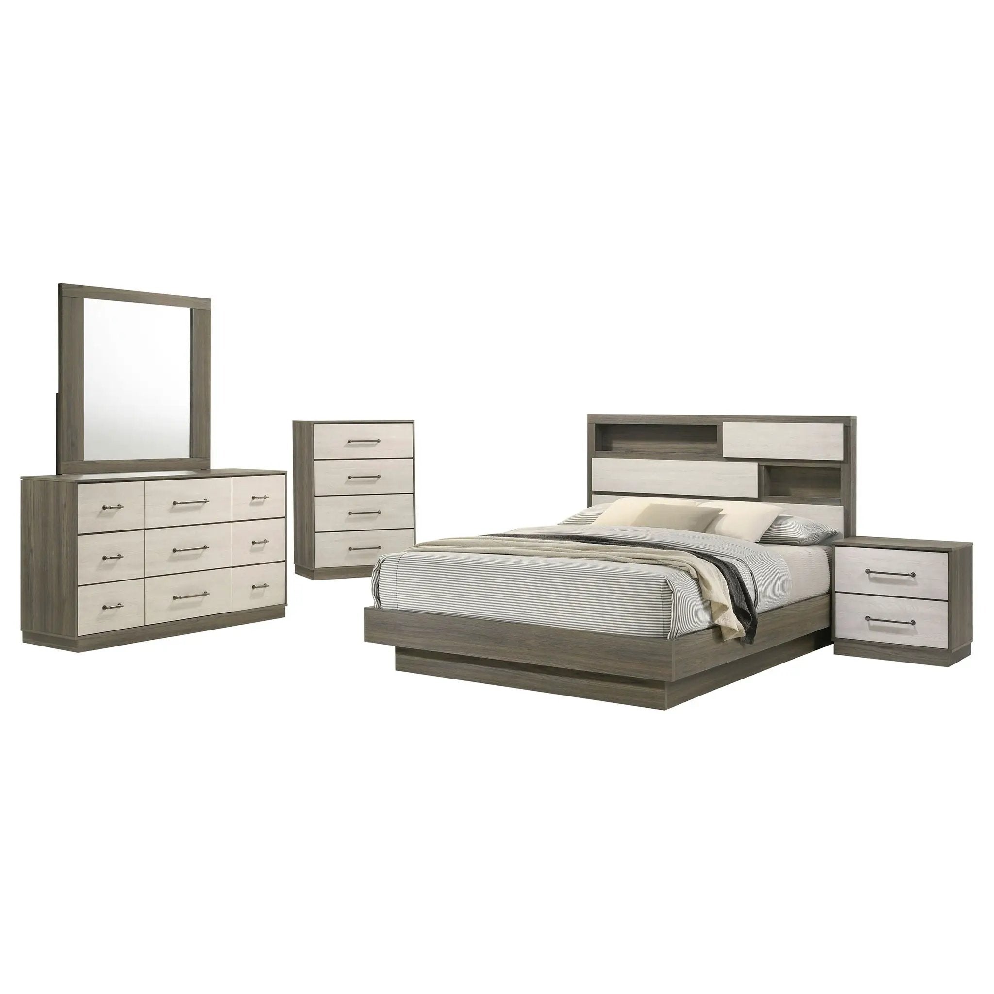 Fenwick 5-piece Queen Bedroom Set Grey Oak by Unique Piece Furniture