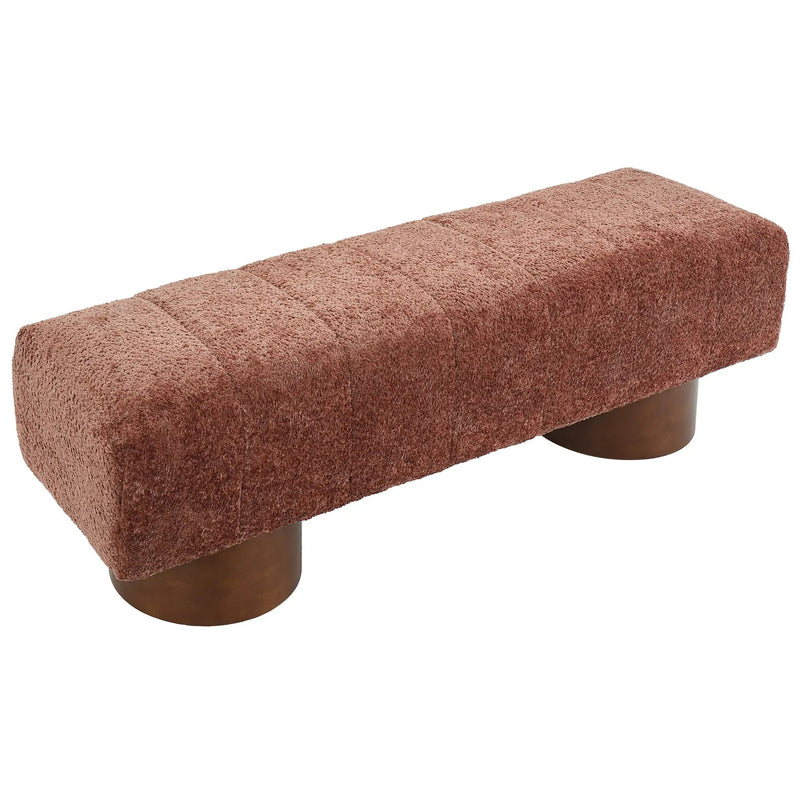 Rust Red Boucle Indoor Dining Bench by HouseOfZazla