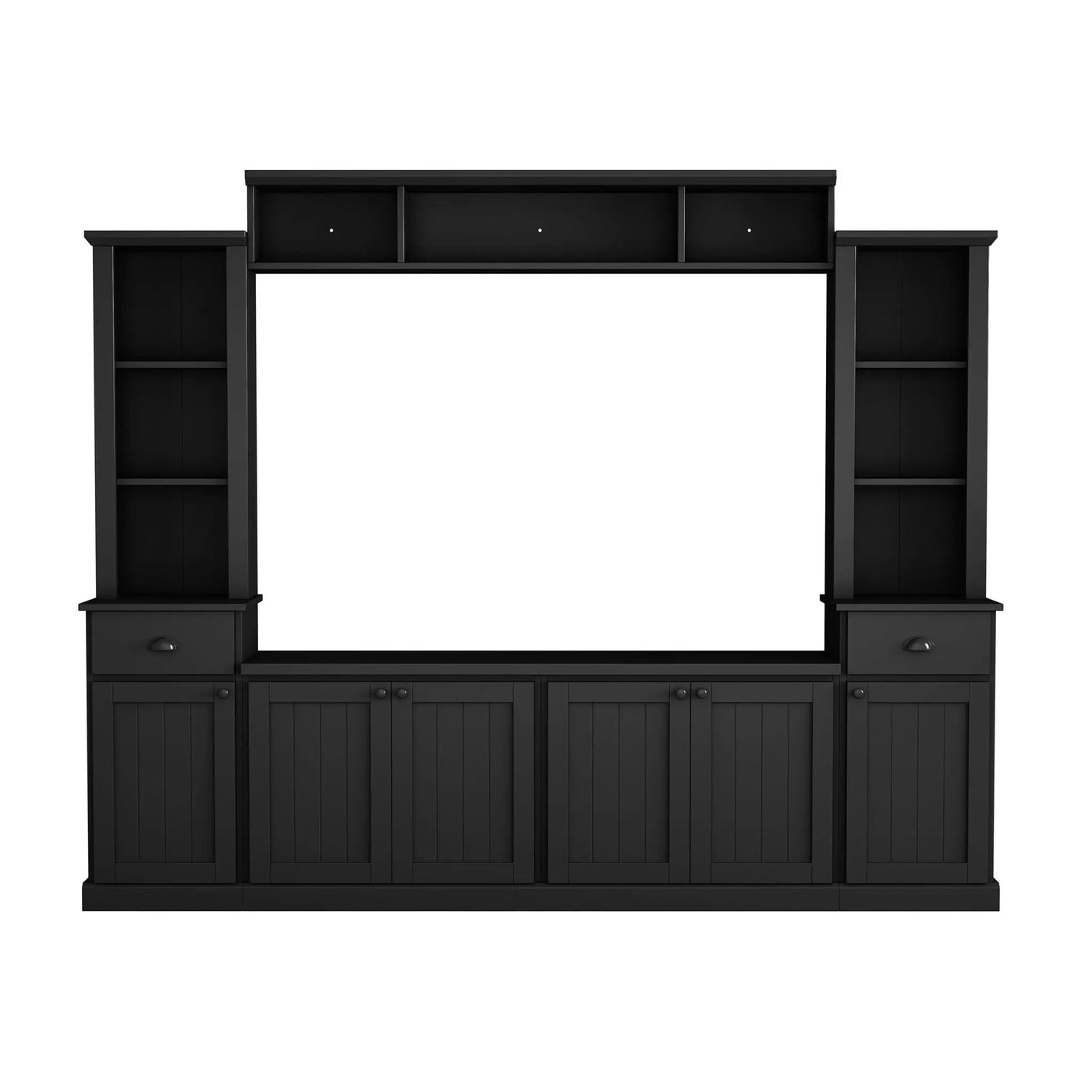 Minimalist Entertainment Wall Unit Set With Bridge For TVs Up To 75" by HouseOfZazla