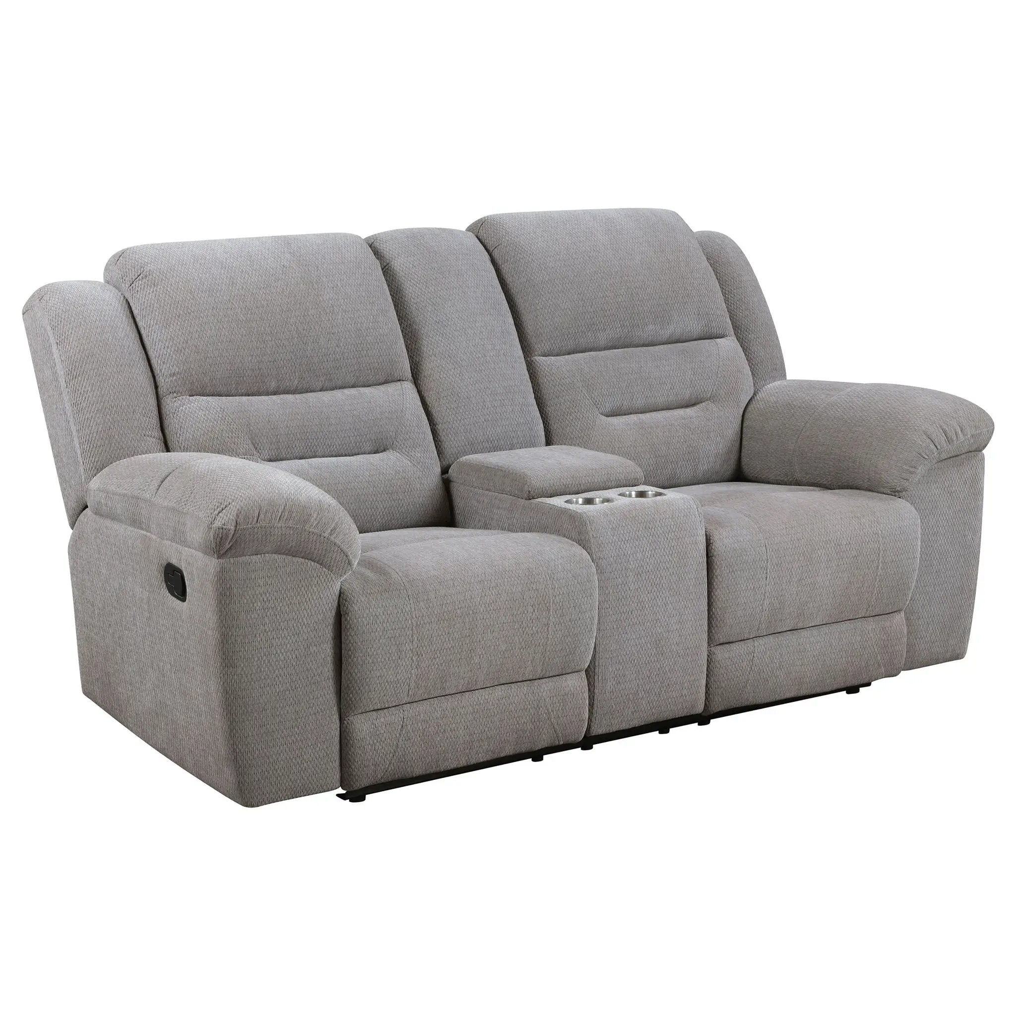 Gilson 2-piece Chenille Upholstered Reclining Sofa Set Grey by Unique Piece Furniture