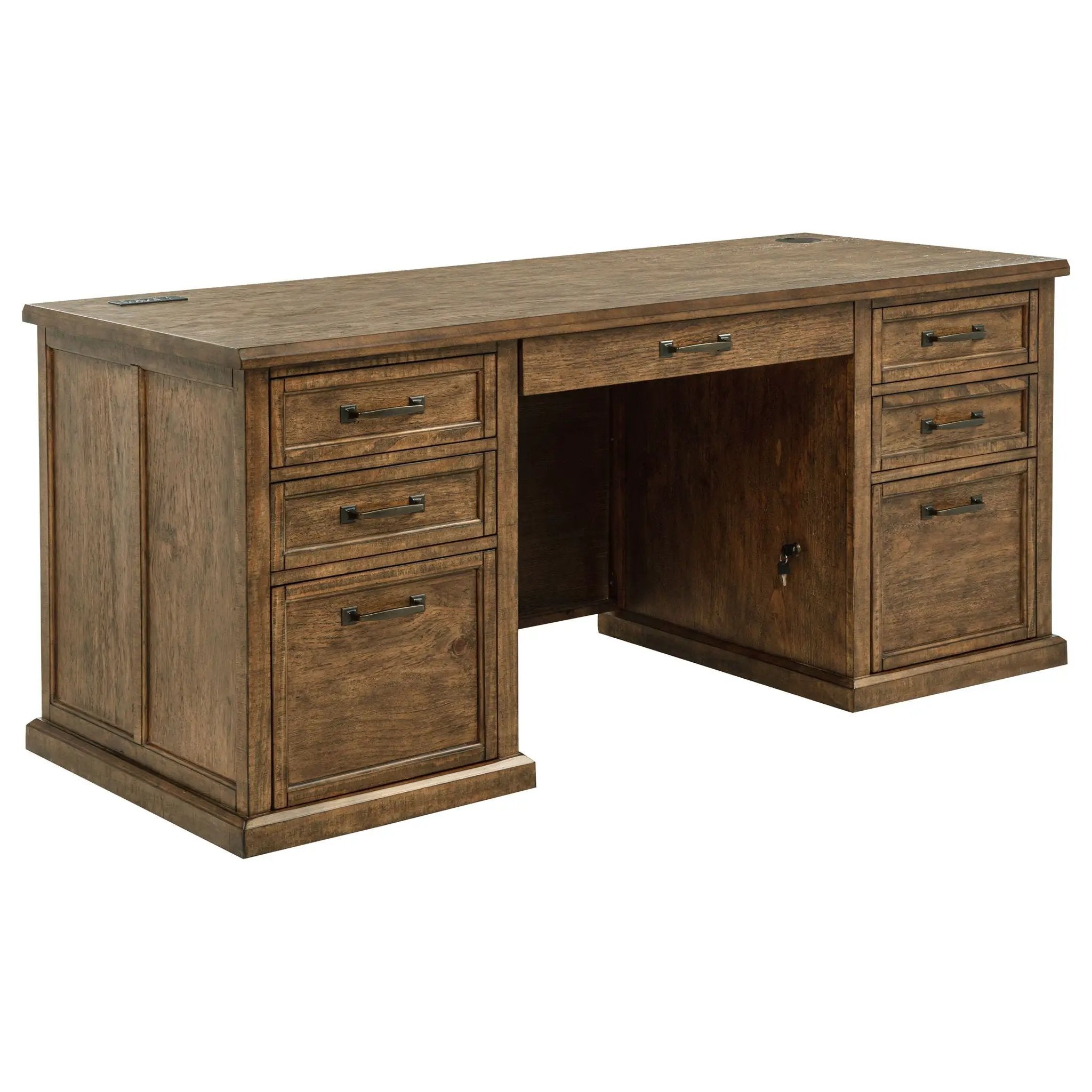 Altidore 68-inch 7-drawer Executive Home Office Desk Distressed Brown by Unique Piece Furniture