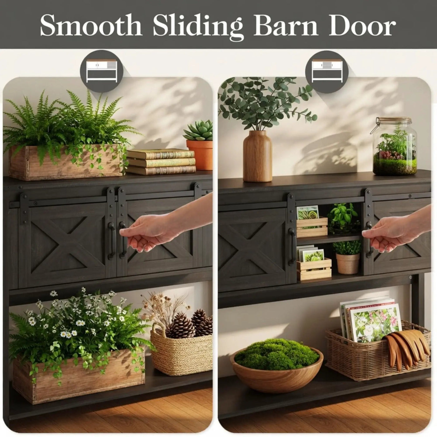 Farmhouse Entryway Table With Sliding Barn Door by HouseOfZazla