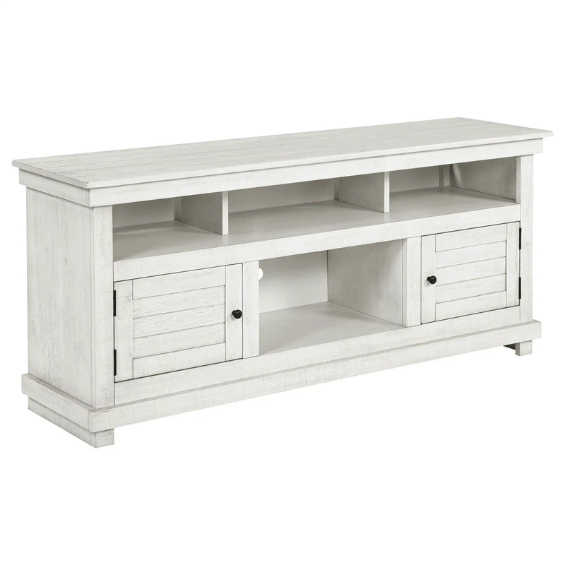 Payne 60-inch TV Stand Media Console Distressed White by Unique Piece Furniture