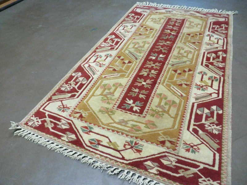 4' X 6' Vintage Handmade Knotted Turkish Kazak Pattern Wool Rug Carpet Nice by Jewel Rugs