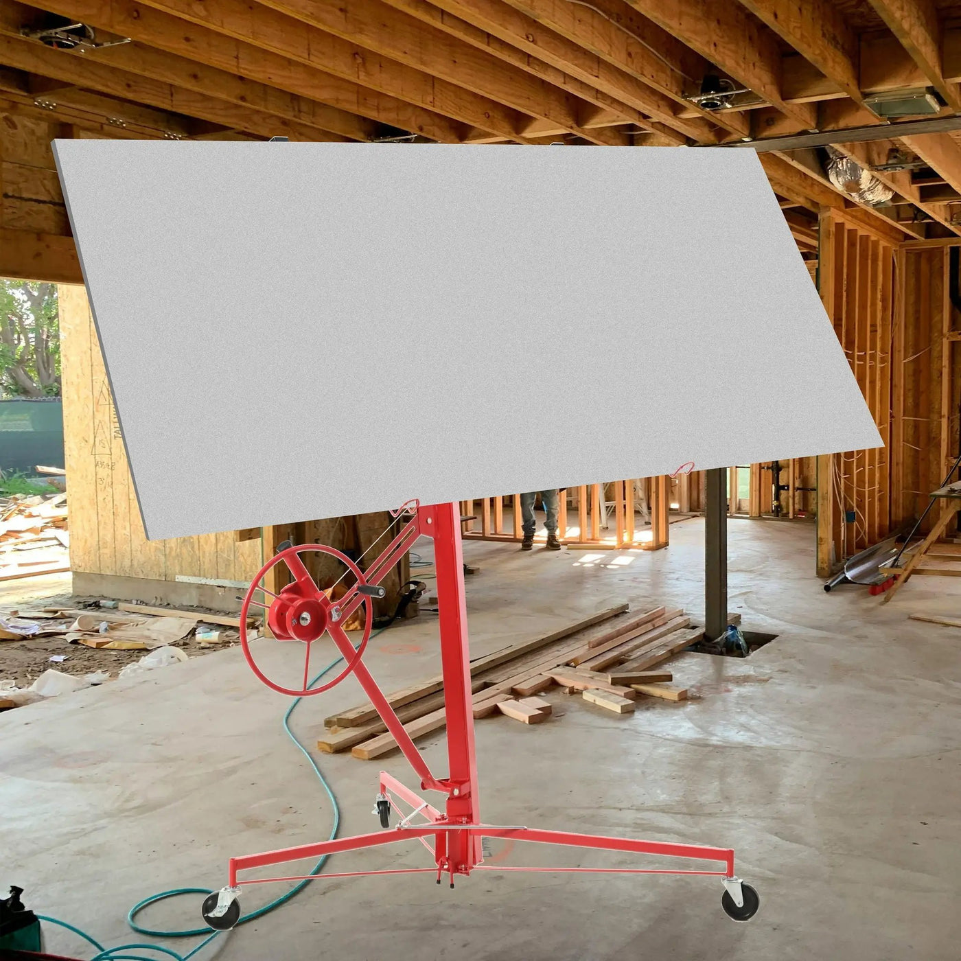 Drywall Lift Panel Hoist Jack Lifter with Caster Wheels and Telescopic Arm by HouseOfZazla