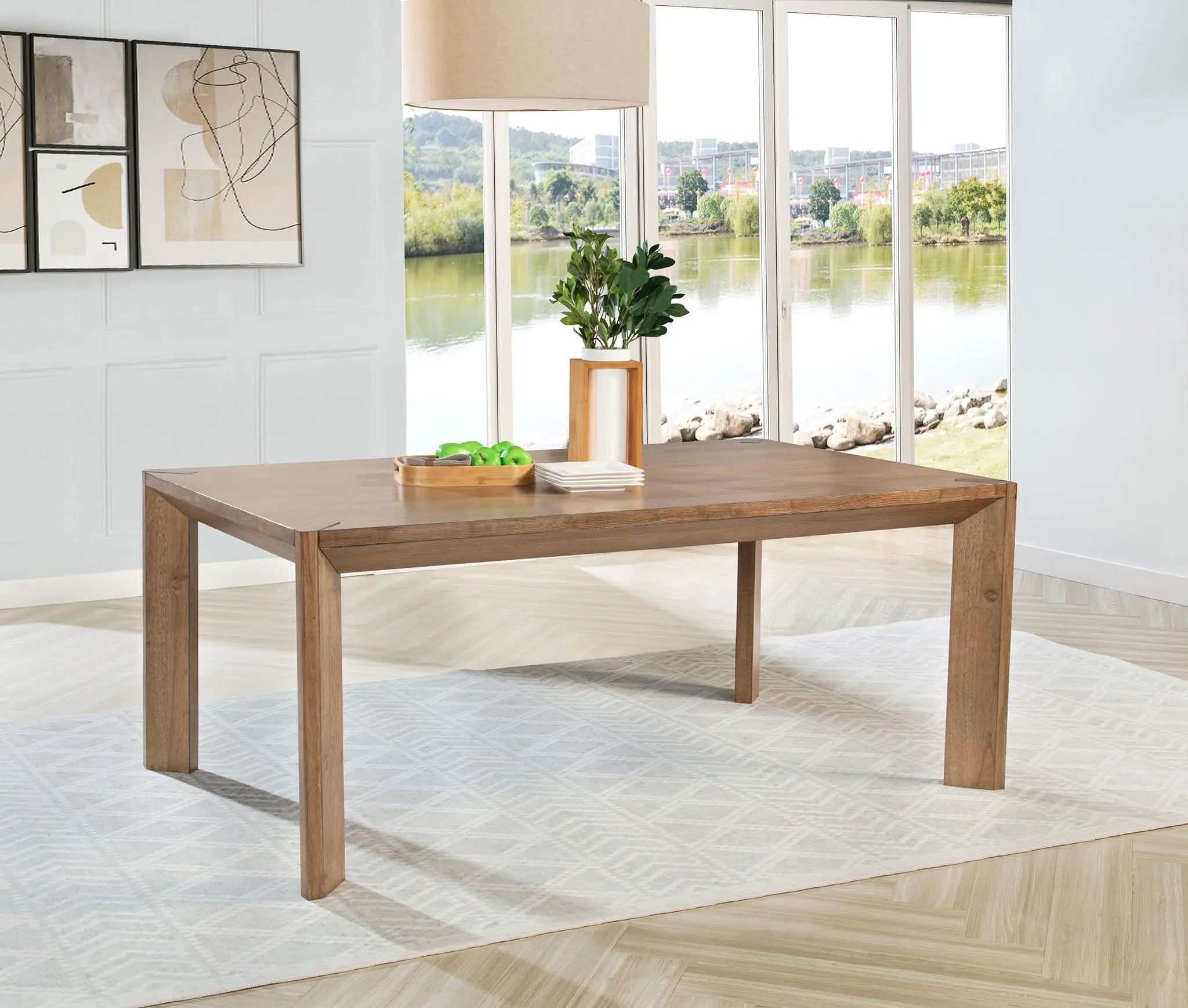 Bruner 72-inch Rectangular Wood Dining Table Natural Brown by Unique Piece Furniture