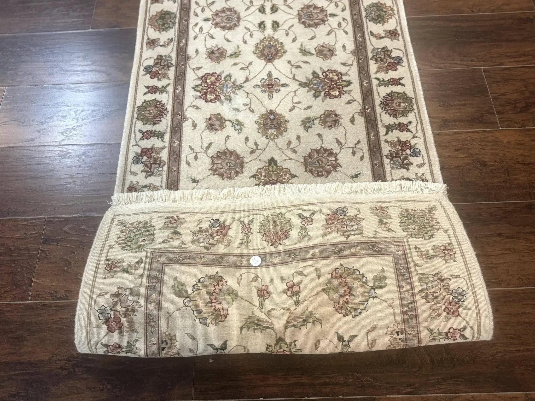 Pak Persian Runner Rug 2.6 x 8ft, Oriental Carpet for Hallway or Kitchen, Handmade, Wool and Silk Highlights by Jewel Rugs