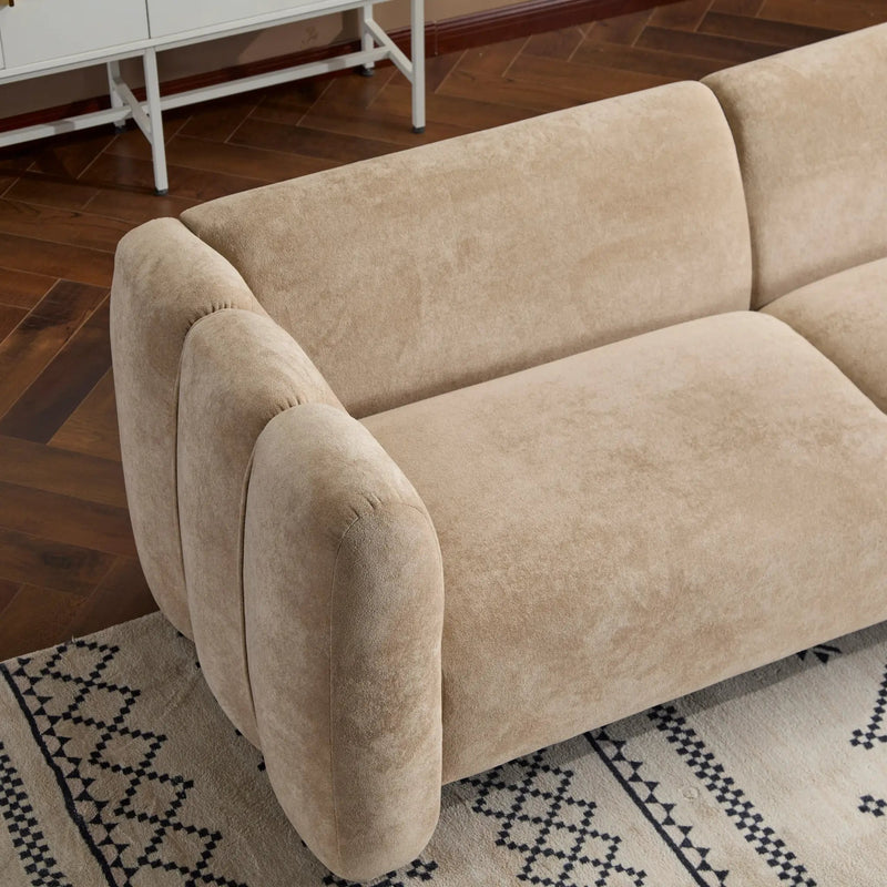 Tonson 83" 3-Seater Velvet Sofa, Wave Design by HouseOfZazla