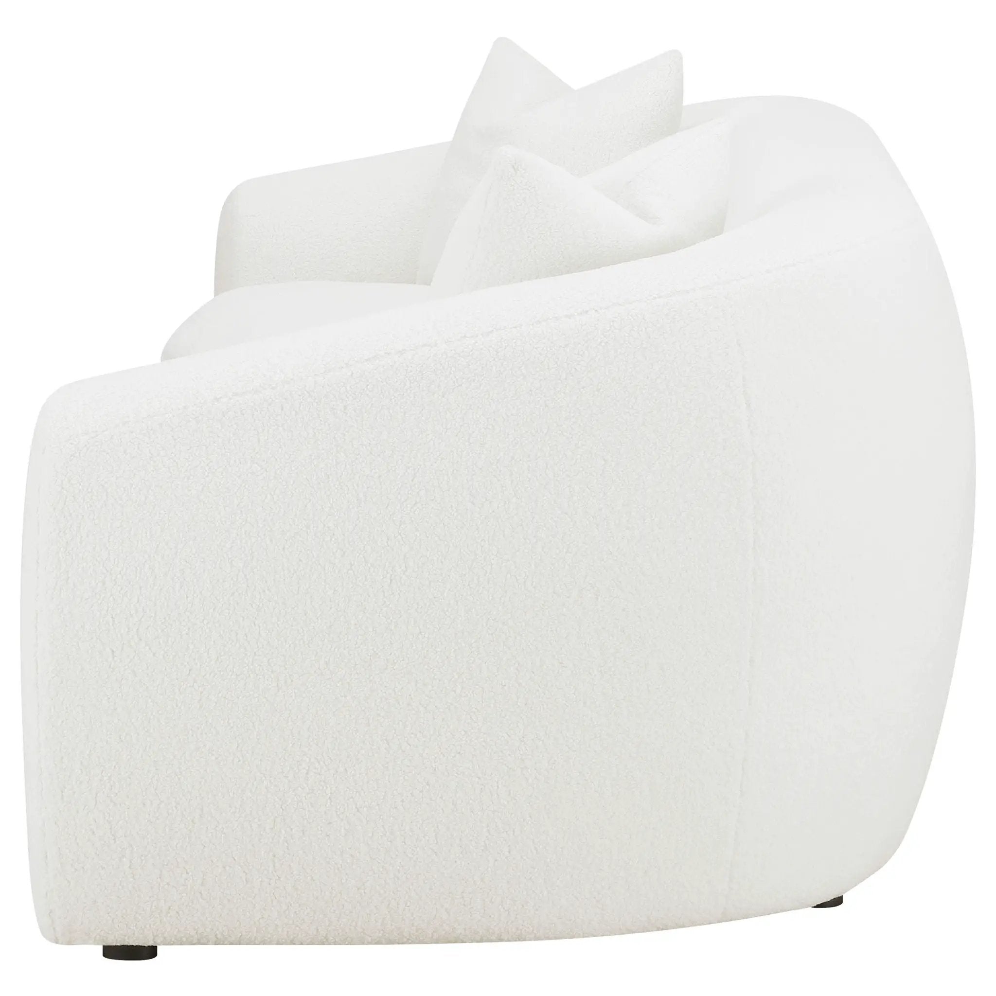 Isabella Faux Sheepskin Upholstered Sofa Natural by Unique Piece Furniture
