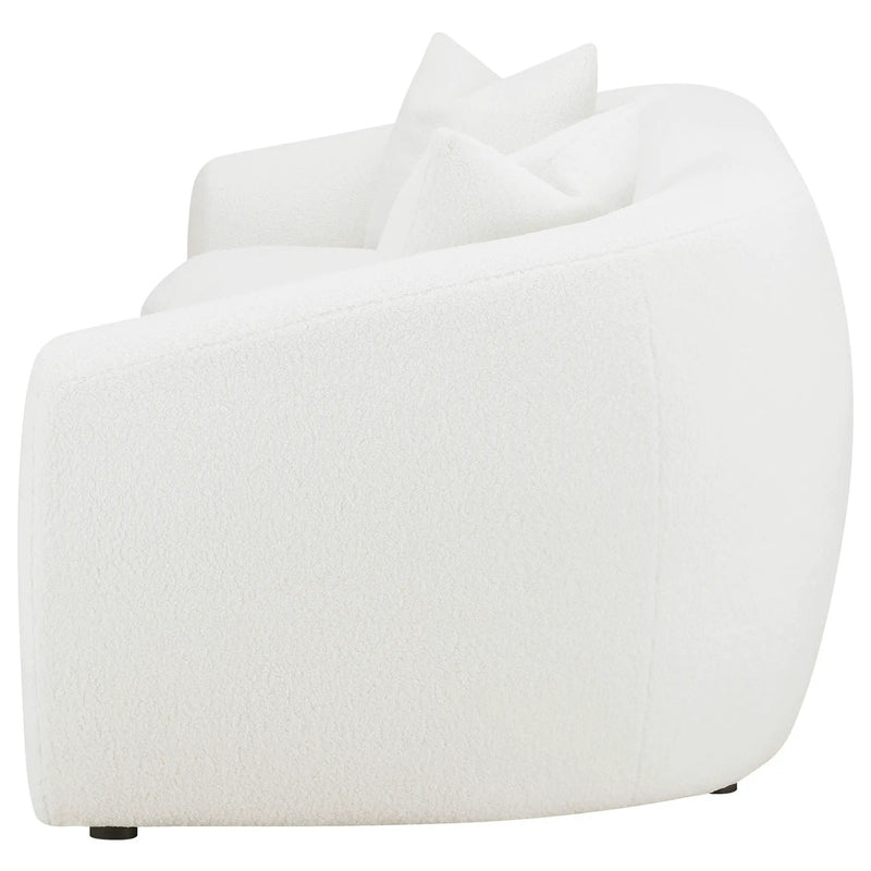Isabella Faux Sheepskin Upholstered Sofa Natural by Unique Piece Furniture