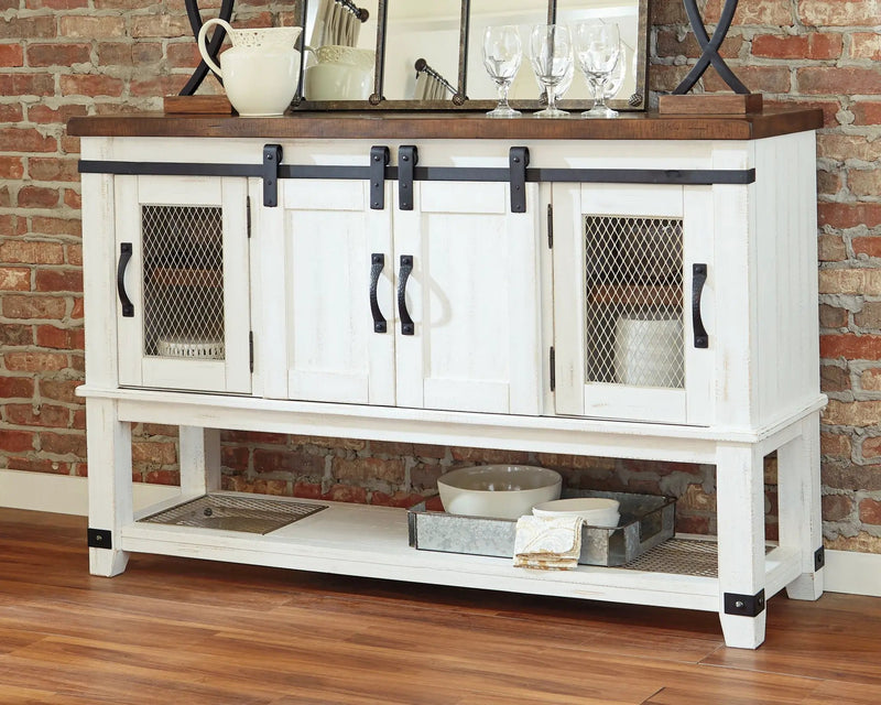 Valebeck - Dining Room Server - White / Brown by Unique Piece Furniture