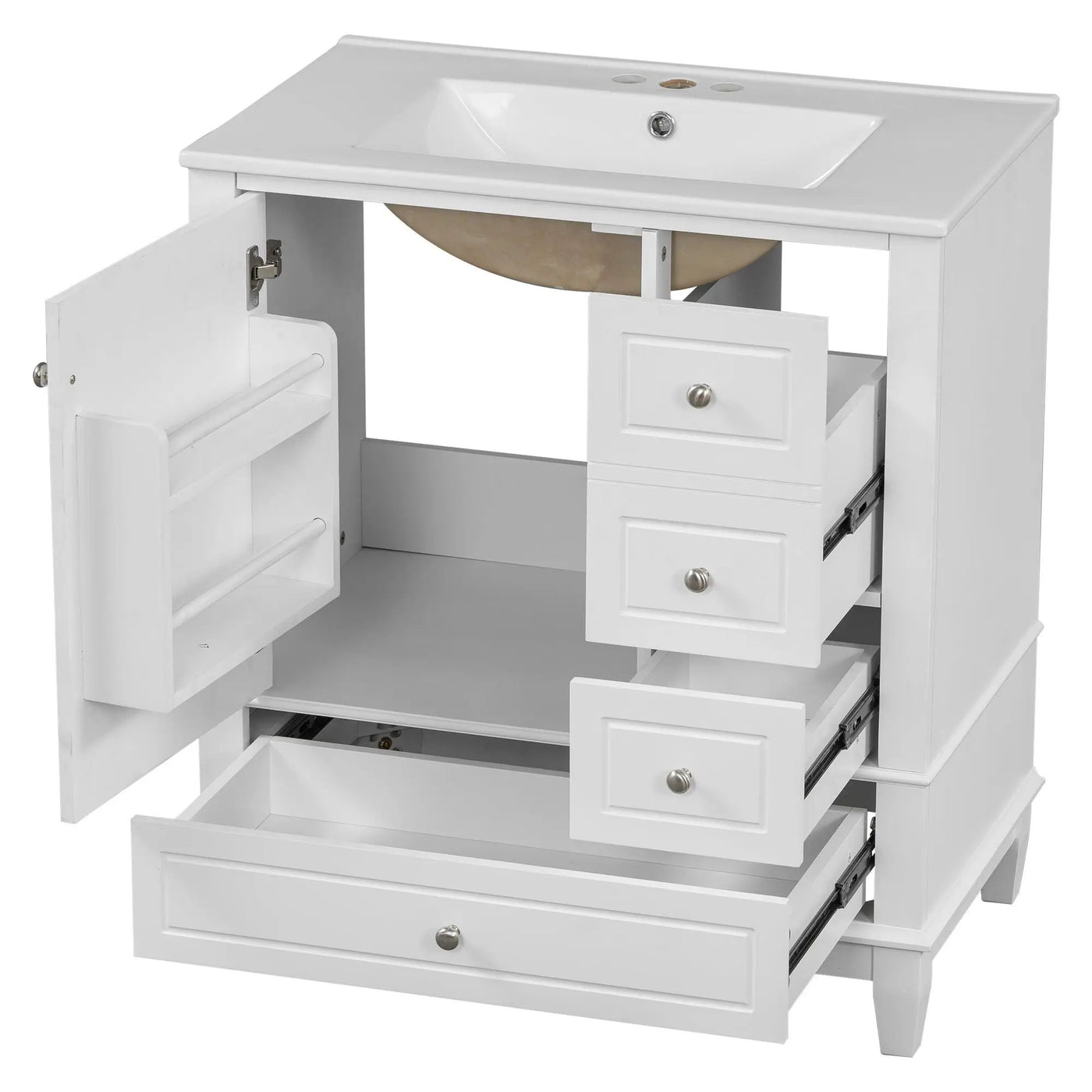 Freestanding Bathroom Vanity With Sink, Soft Close Door, 3 Drawers by HouseOfZazla