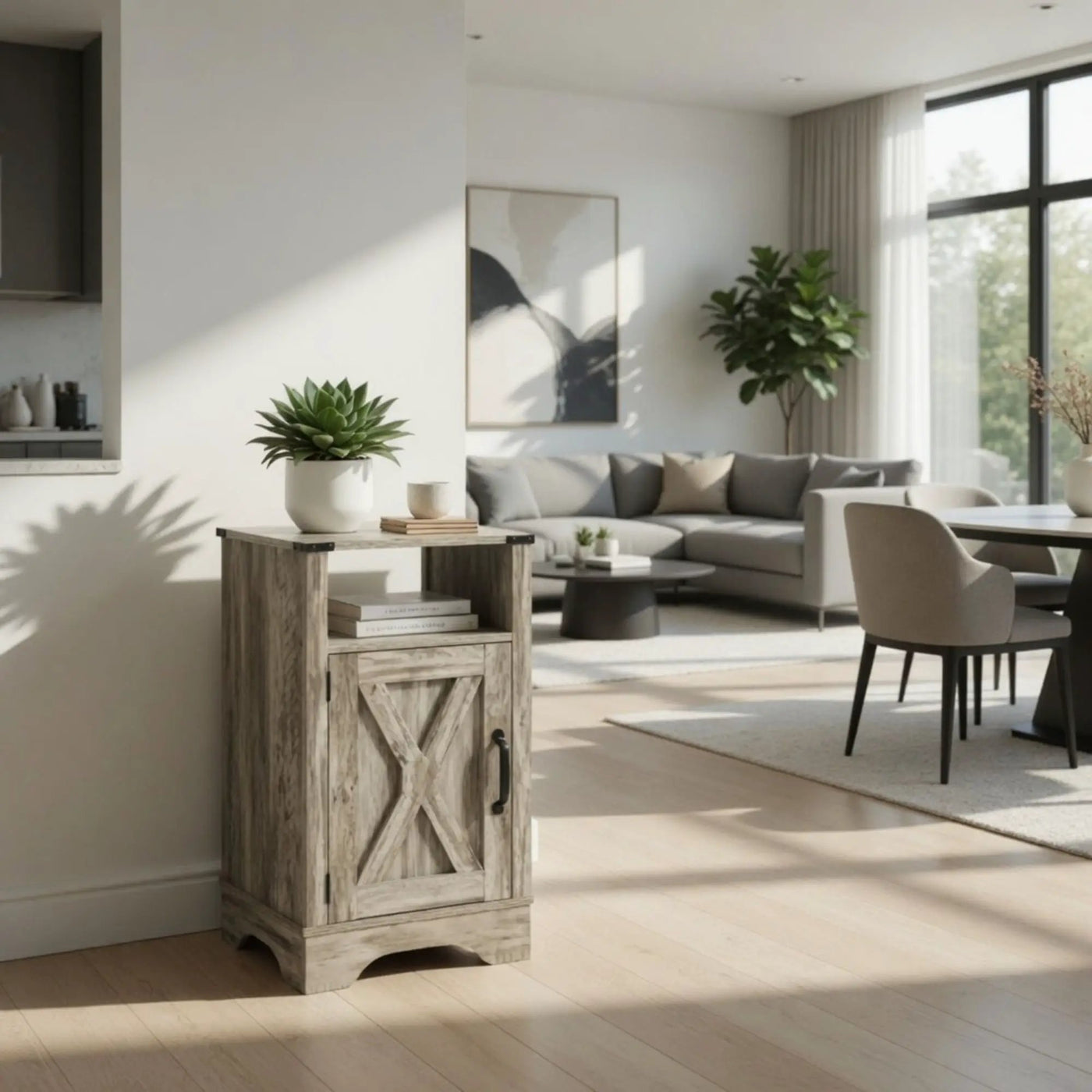 Farmhouse Nightstand, Charging Station & Storage by HouseOfZazla