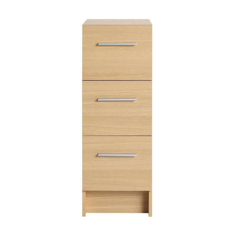 Slim Freestanding Bathroom Storage Cabinet, 3 Drawers - Light Oak by HouseOfZazla