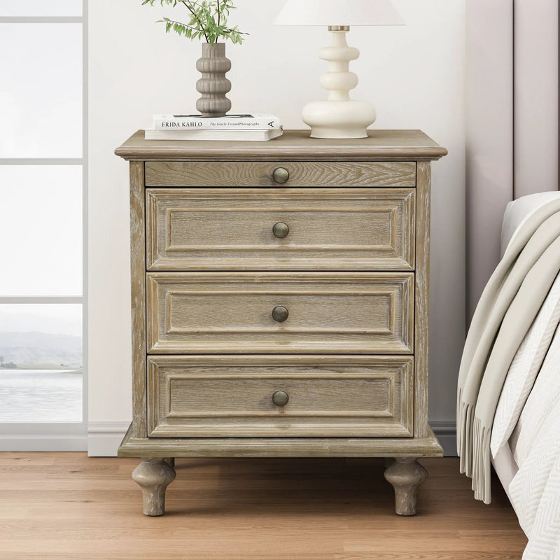 Farmhouse Nightstands with 4 Drawers and Pull-Out Shelf by HouseOfZazla