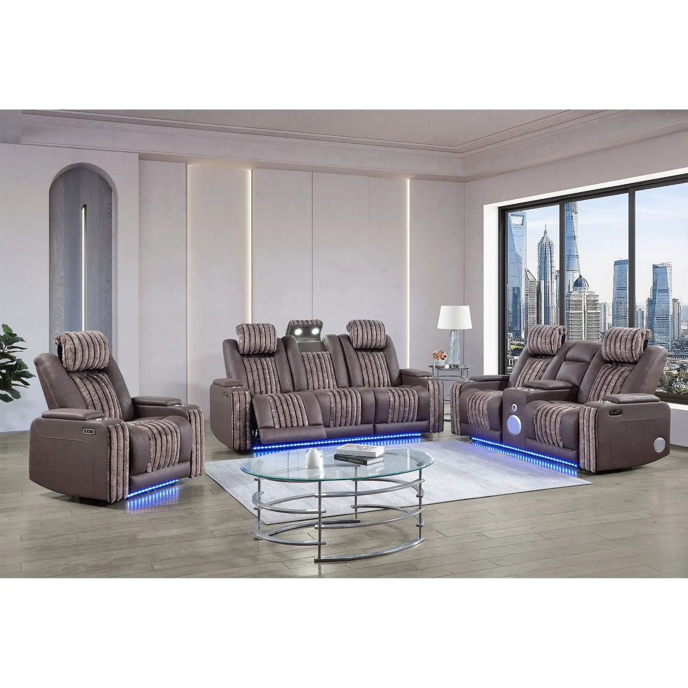 Duran - Power Reclining Set With Power Headrest by HouseOfZazla