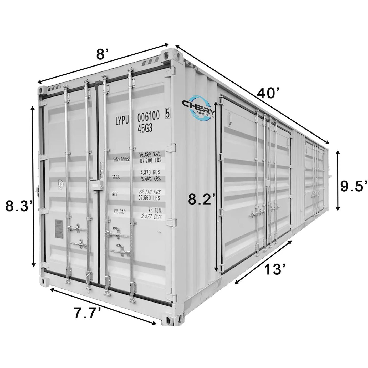 40ft High Cube Two Multi Doors Container by Chery Industrial