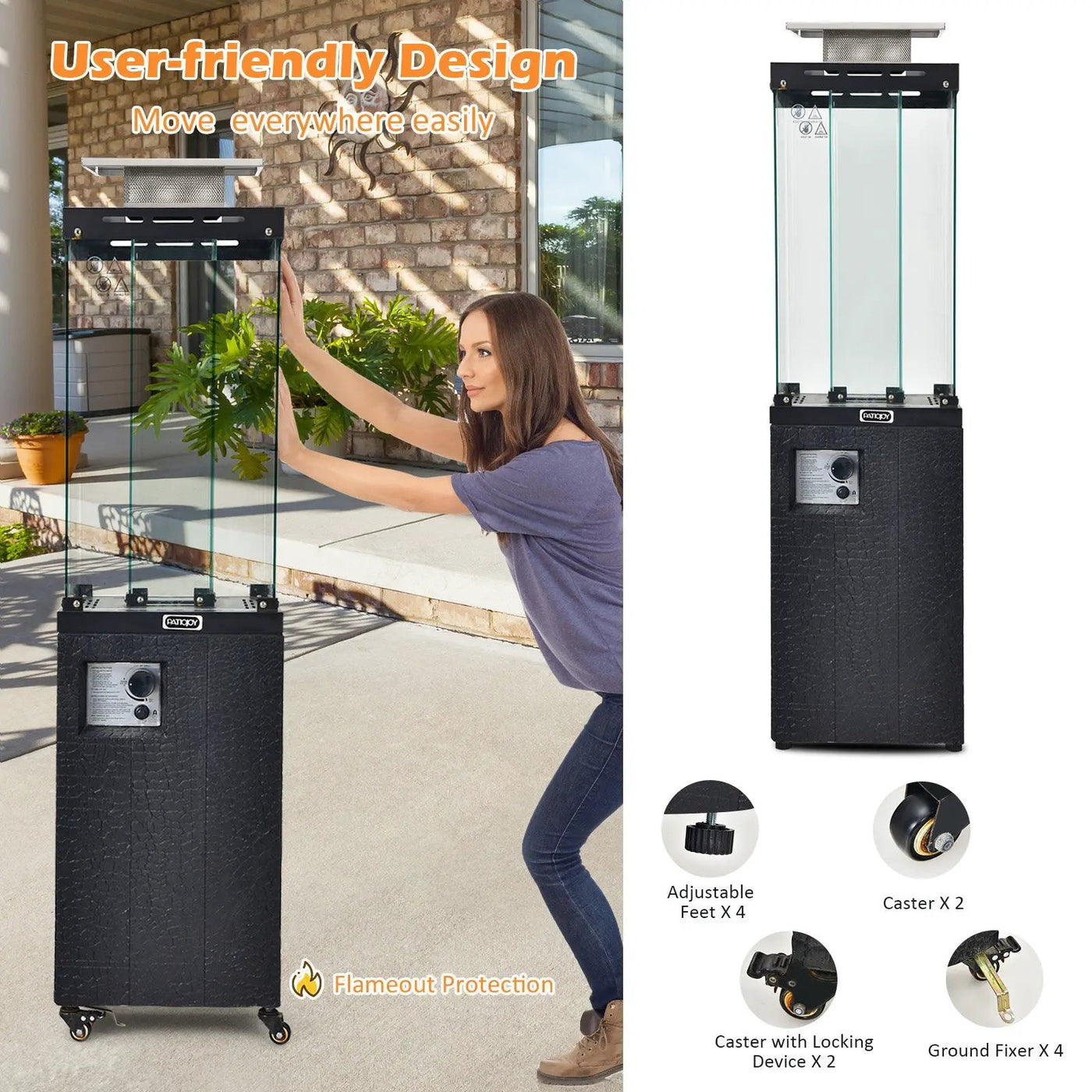 41 000 BTU Propane Patio Heater with Metal Hood by DirectDeals