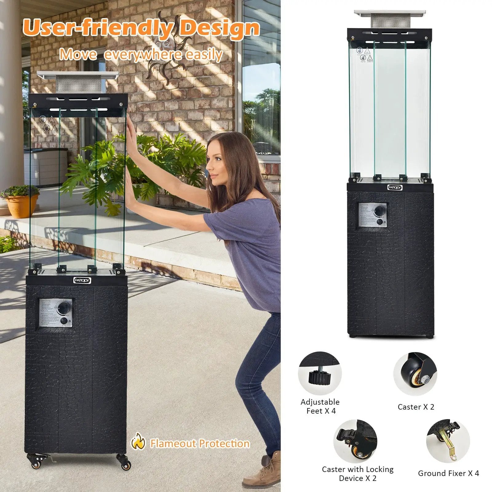 41 000 BTU Propane Patio Heater with Metal Hood by DirectDeals