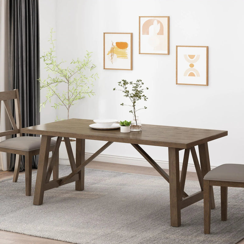 Farmhouse Style Dining Table With Wood-Like Top by HouseOfZazla