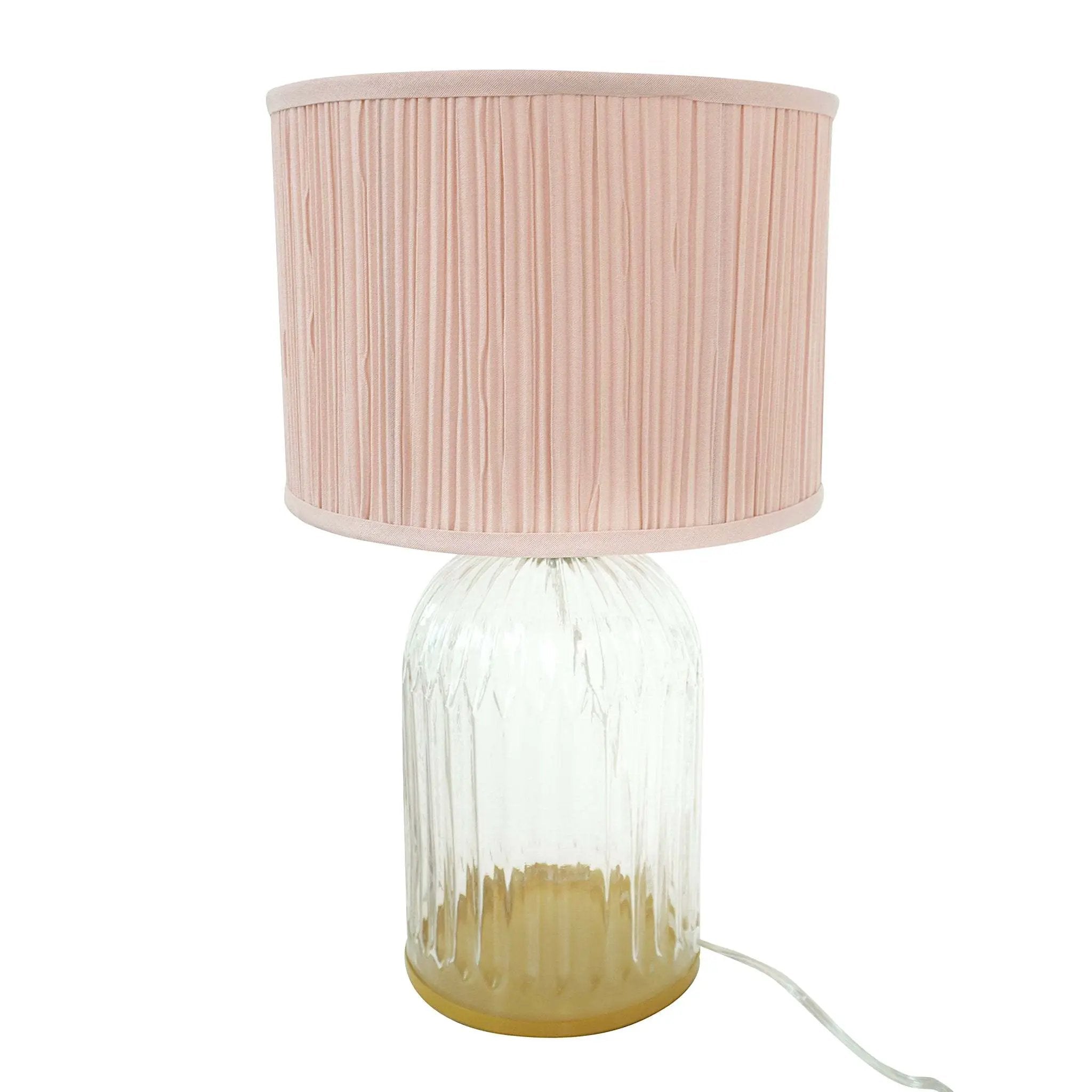 Nordic Home Romantic Solid Wood Table Lamp with LED Nebulis in Gold - Clear and Pink by HouseOfZazla