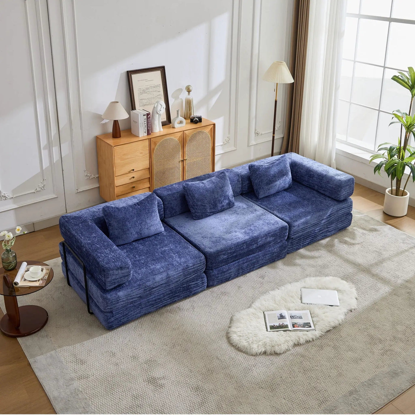 Convertible Floor Sofa Bed, Boneless Modular Sectional Sofa For Living Room by HouseOfZazla