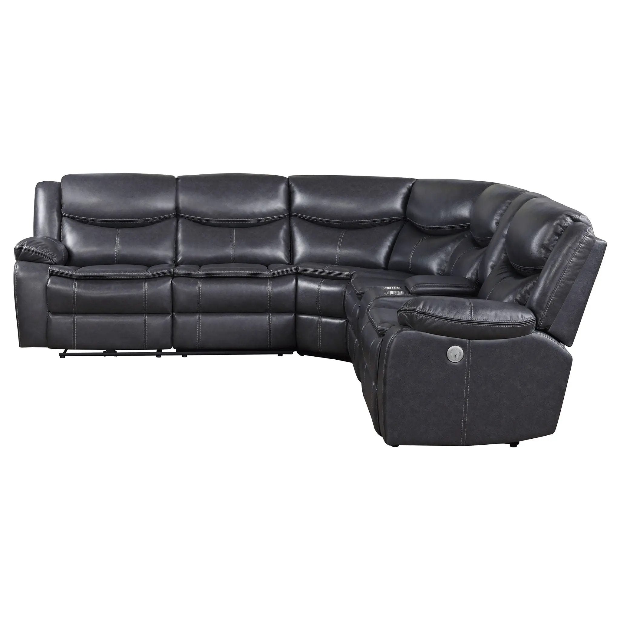 Sycamore Upholstered Power Reclining Sectional Sofa Grey by Unique Piece Furniture