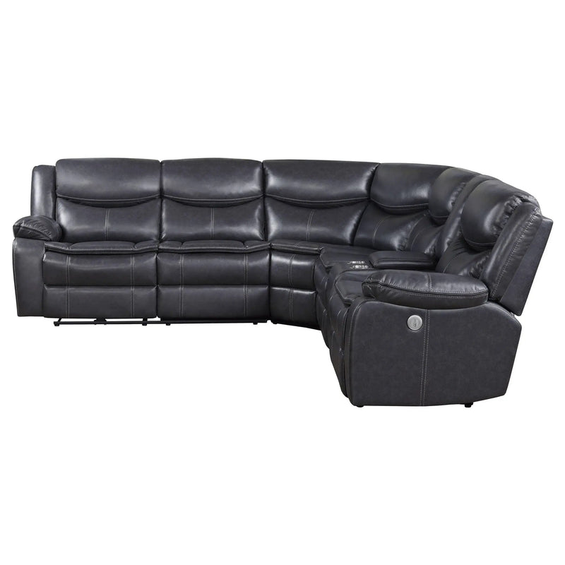Sycamore Upholstered Power Reclining Sectional Sofa Grey by Unique Piece Furniture