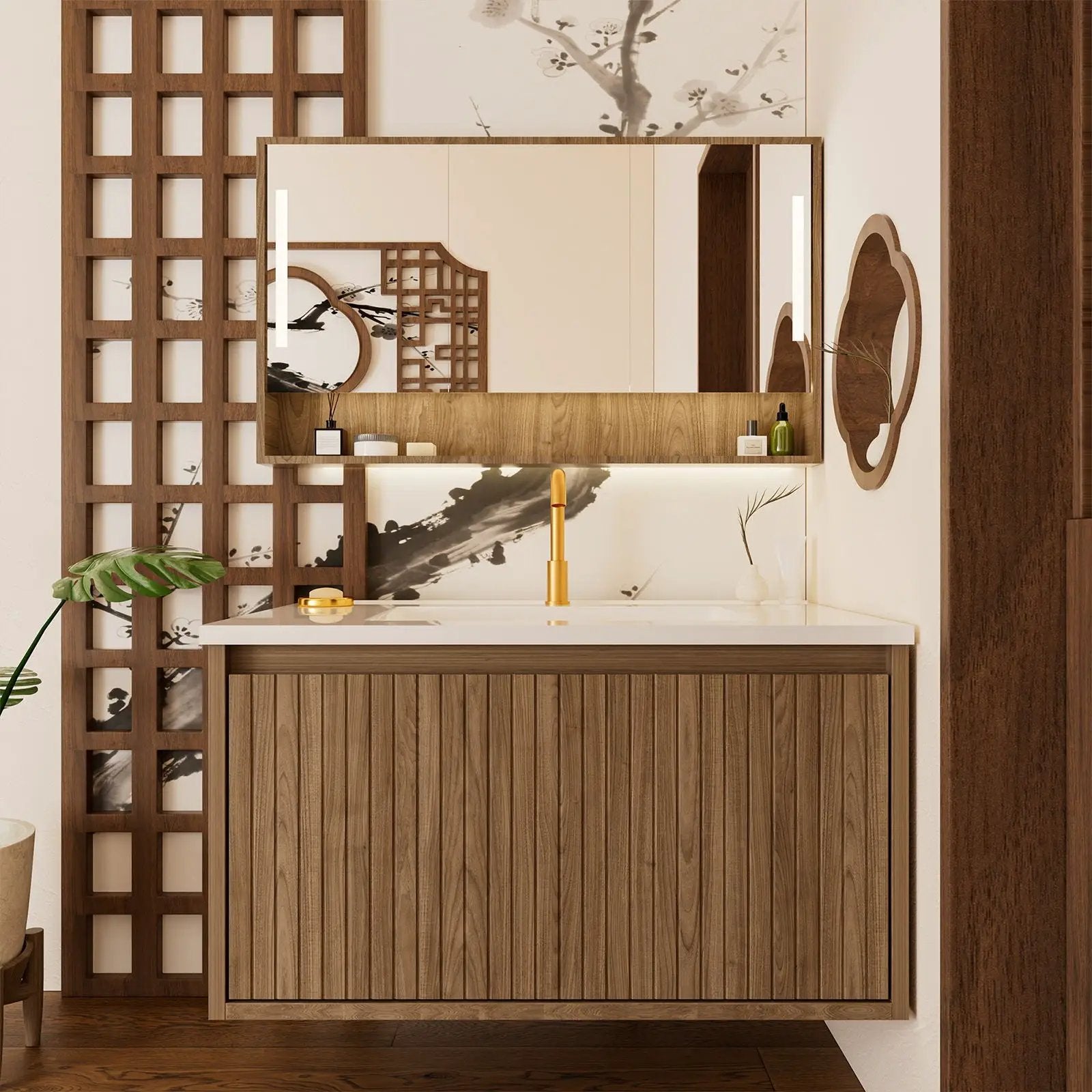 Wall Mounted Floating Bathroom Vanity With Sink And Drawers by Unique Piece Furniture