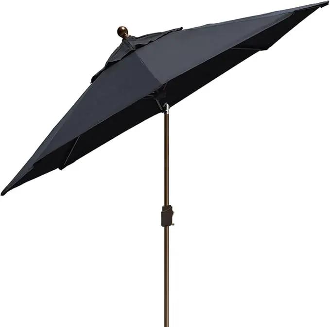 EliteShade USA 10-Year-Non-Fading 10Ft Market Umbrella Patio Umbrella Outdoor Table Umbrella with Ventilation, Black by GreenHaven Gardens