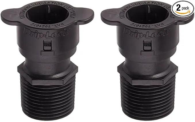 Orbit 67493 3/4" MPT x 1/2" Drip Irrigation Drip-Lock Adapter (Pack of 2) by GreenHaven Gardens