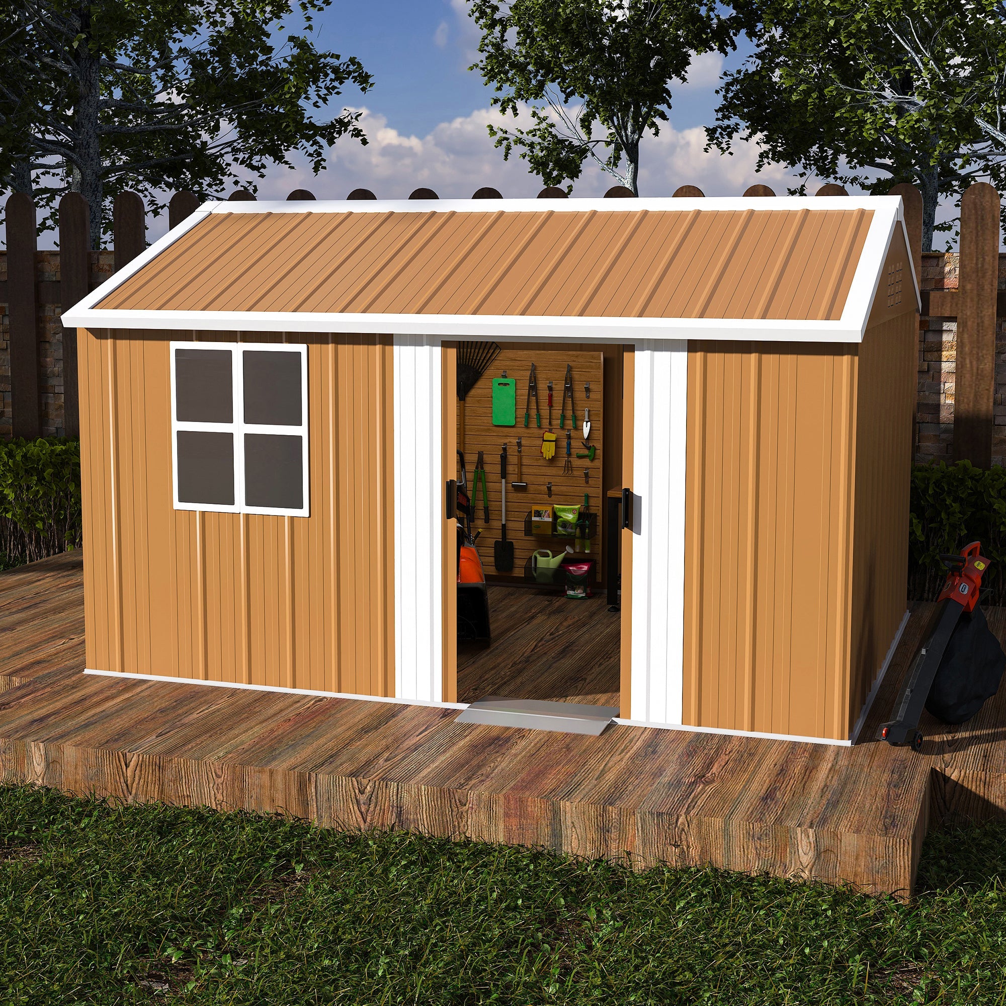 12x8 FT Heavy-Duty Metal Storage Shed by HouseOfZazla