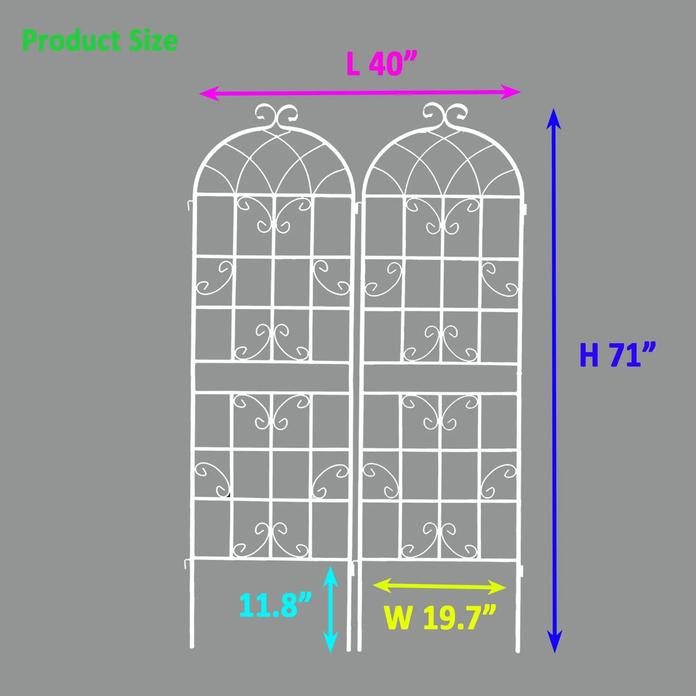Metal Garden Rustproof Trellis For Climbing Plants Outdoor Flower Support by HouseOfZazla