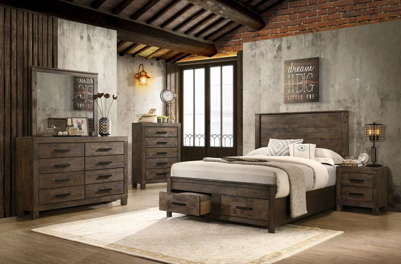Woodmont 5-piece Queen Bedroom Set Rustic Golden Brown by Unique Piece Furniture