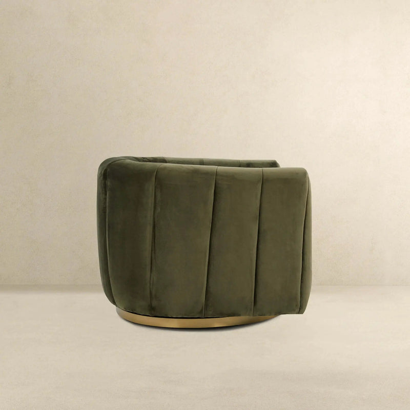 Cosey Green Velvet Swivel Chair by HouseOfZazla