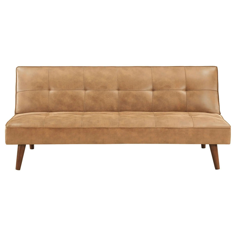 Jenson Upholstered Tufted Convertible Sofa Bed Saddle Brown by Unique Piece Furniture