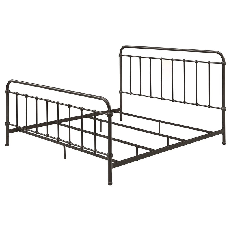 Livingston Metal Eastern King Open Frame Bed Dark Bronze by Unique Piece Furniture