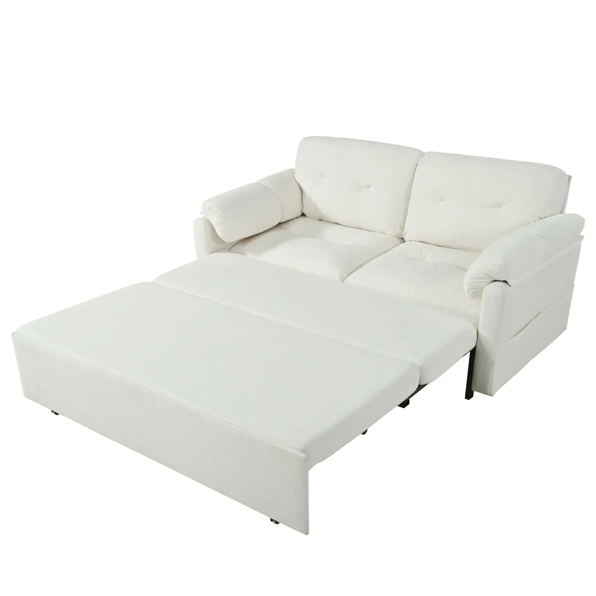 Convertible Pull Out Sofa Bed Queen Size, 3 In 1 With Side Storage by Unique Piece Furniture