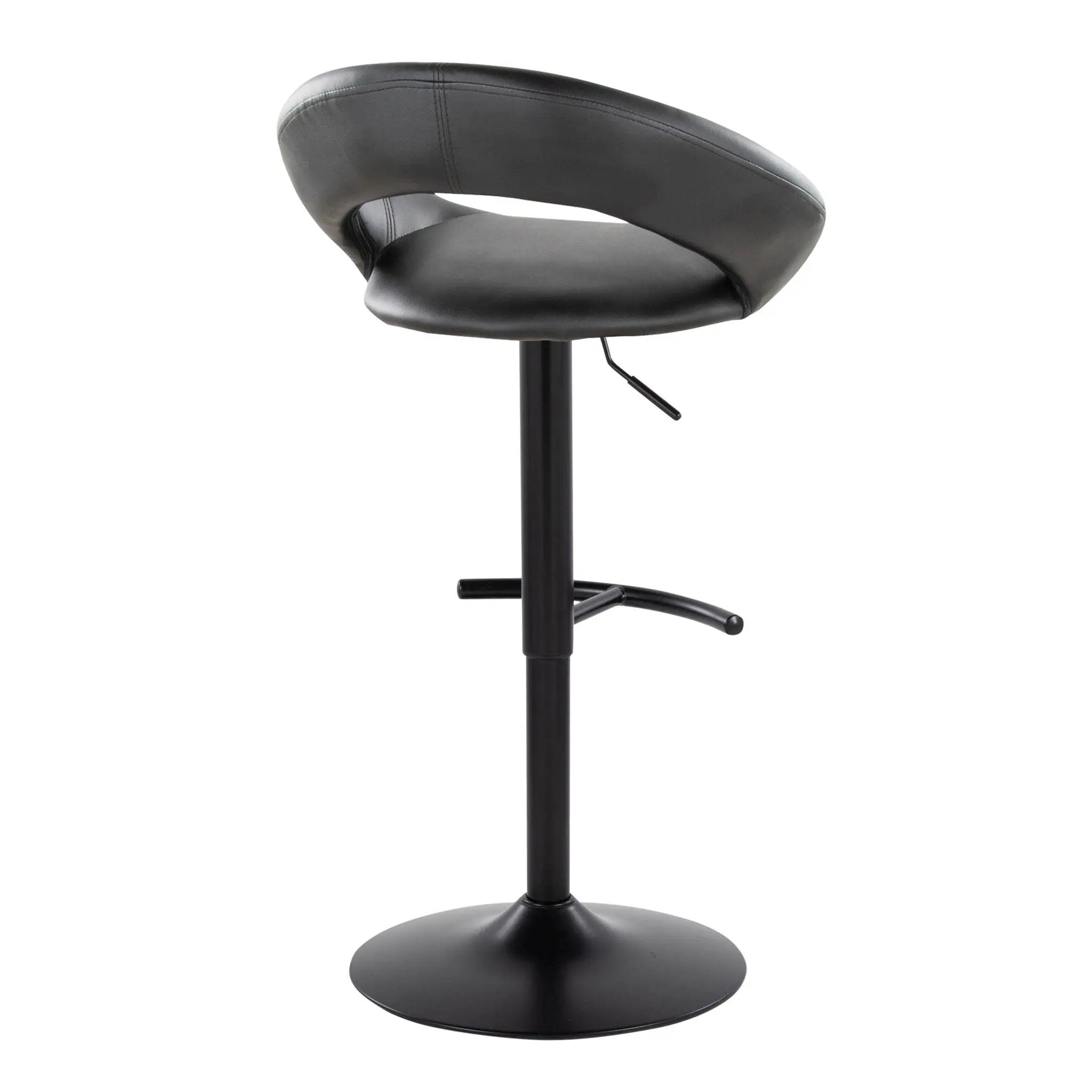 Posh - Contemporary Adjustable Barstool With Swivel & Rounded T Footrest (Set of 2) by HouseOfZazla