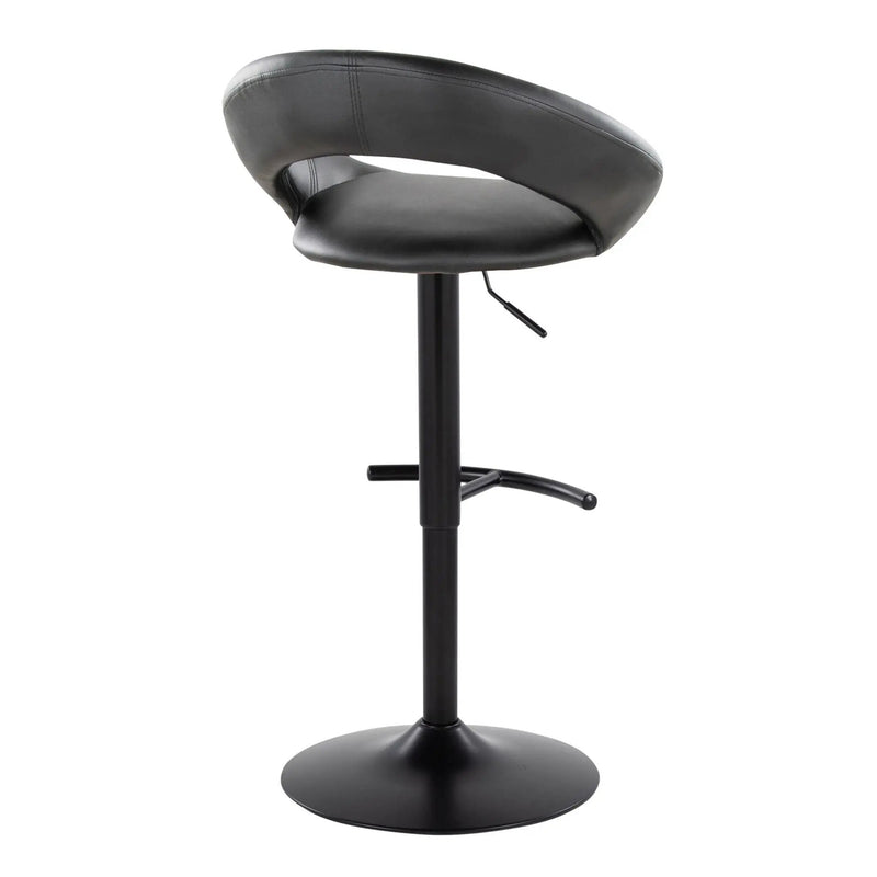 Posh - Contemporary Adjustable Barstool With Swivel & Rounded T Footrest (Set of 2) by HouseOfZazla