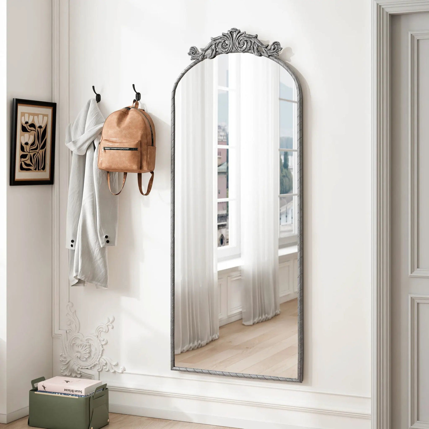 Vintage Arched Full Body Mirror, Wall Mounted For Living Room by HouseOfZazla