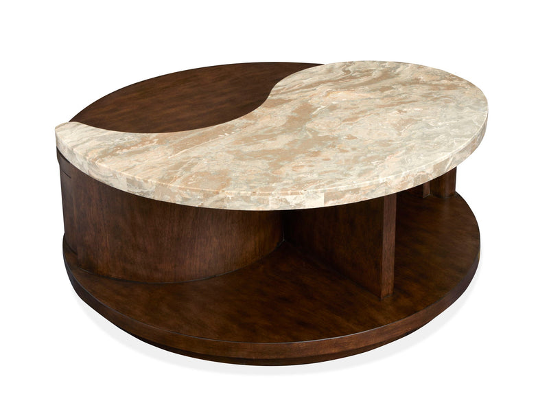 McPherson - Round Cocktail Table With Casters - Burnt Umber, photo 5 of 7