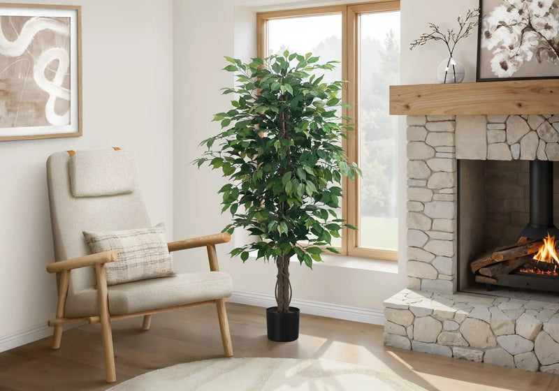 58" Tall Artificial Ficus Tree Indoor Faux Plant by HouseOfZazla