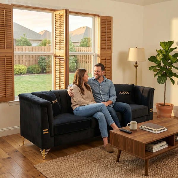 Mosharong-55 Velvet 3-Seater Sofa, photo 2 of 10