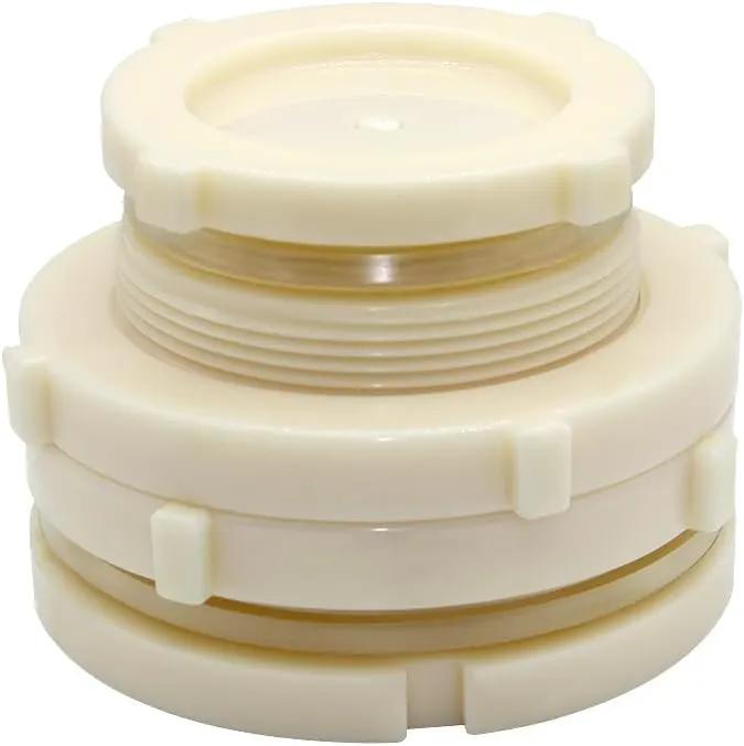 2.5" Female ABS Bulkhead Fitting, Plastic Water Tank Connector Adapter Fitting with Plugs for Outdoor rain Barrel Garden Hose Adapter Spigot kit Water Tank Gallon Drain Bucket(Set of 1) by GreenHaven Gardens