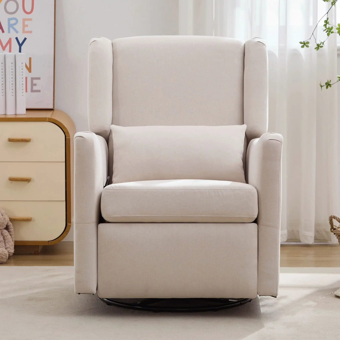 Wide Wingback Swivel Glider Rocker Recliner Chair by HouseOfZazla