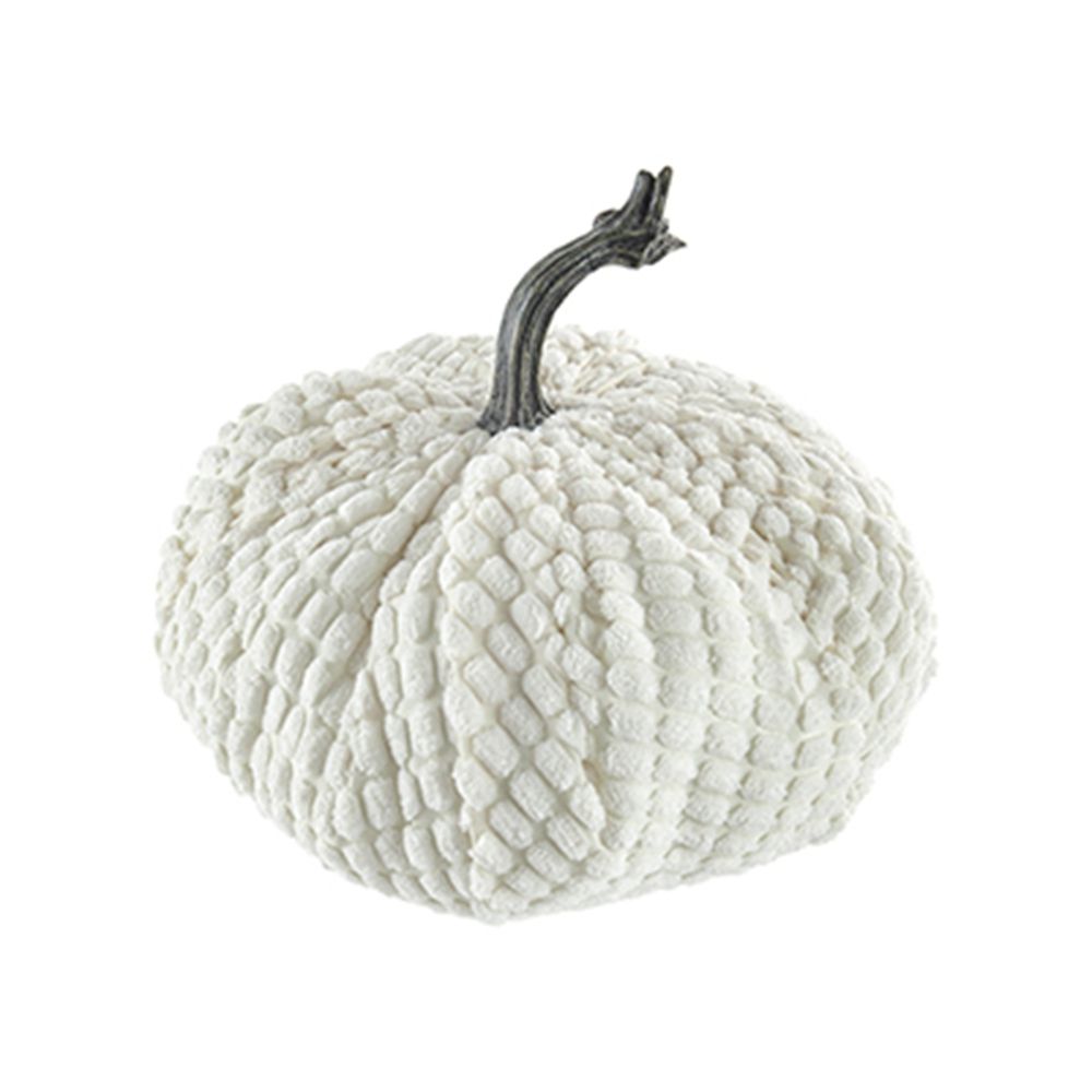 Chenille Weighted Pumpkin Ornament Decor - Harvest Festival Table Accents, photo 14 of 40