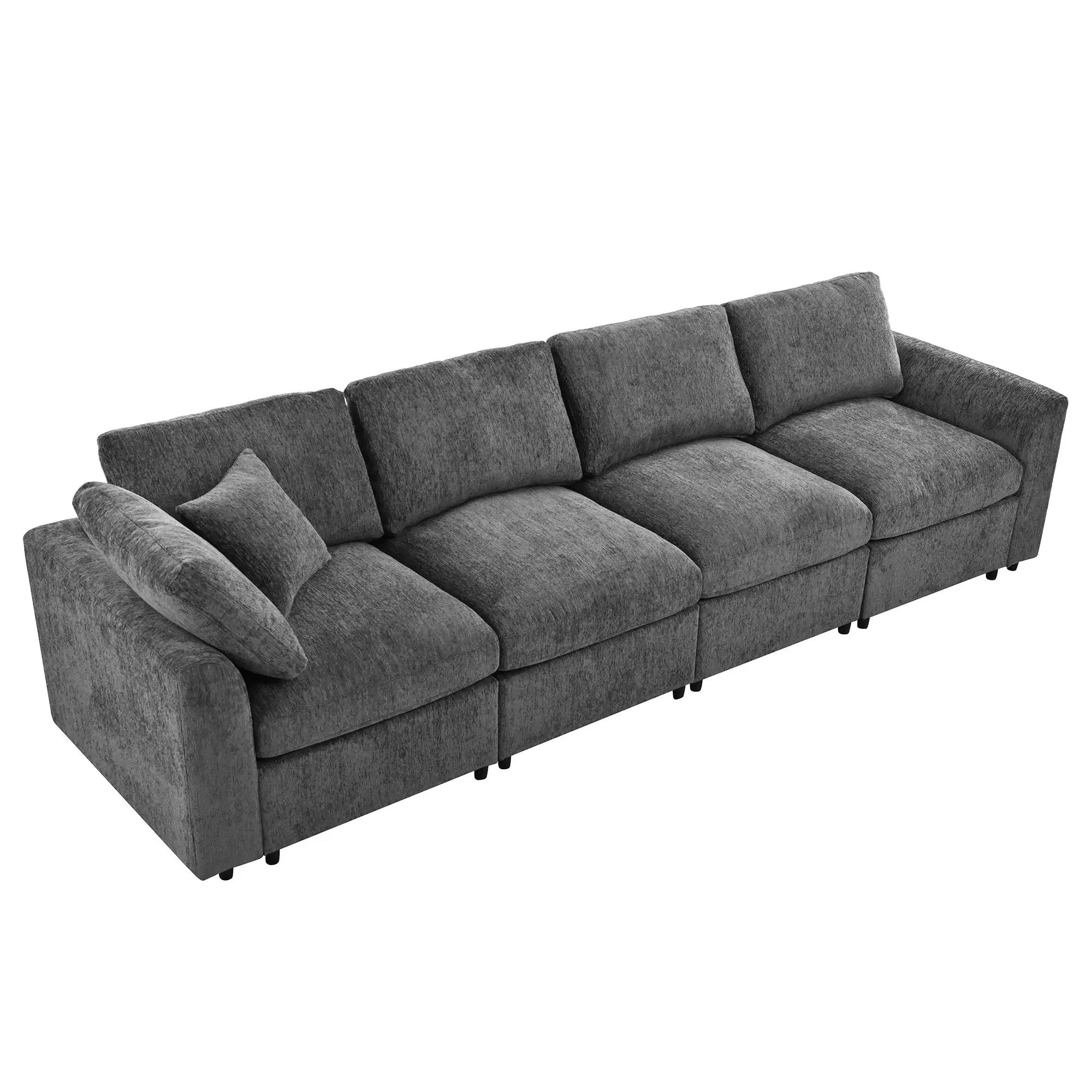 U-Style 130.3" Modular Sectional Sofa, 4-Seater by HouseOfZazla