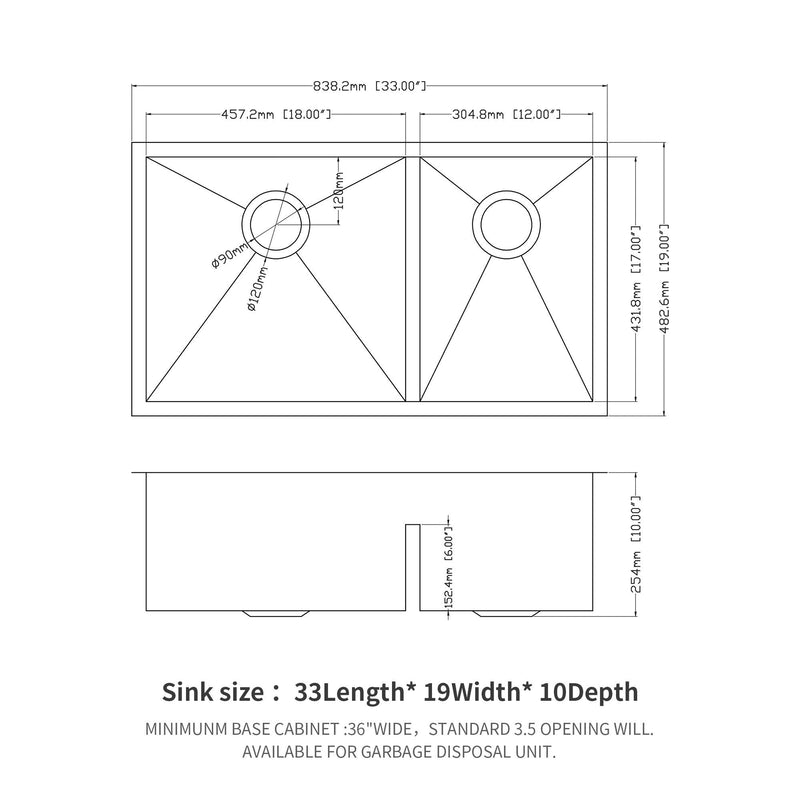 Modern Double Bowl Undermount Kitchen Sink 50 / 50 Design Stainless Steel by HouseOfZazla