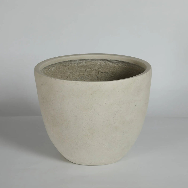Round Concrete Planter Set of 2, Large Outdoor Indoor Handmade Rustic Decorative Planter Pots with Drainage Holes by HouseOfZazla